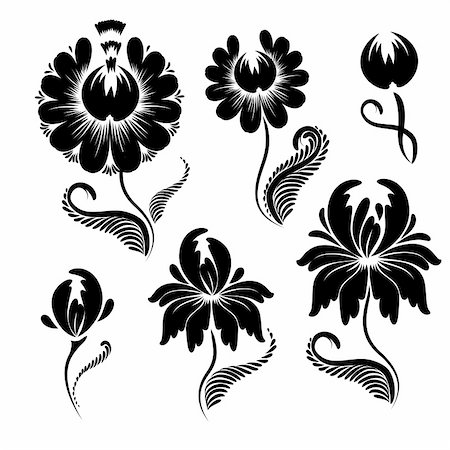 deco tree vector - Set of floral graphic design elements. Basic elements are grouped. Stock Photo - Budget Royalty-Free & Subscription, Code: 400-05380158