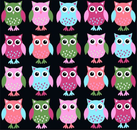 pattern art owl - owl background Stock Photo - Budget Royalty-Free & Subscription, Code: 400-05380548