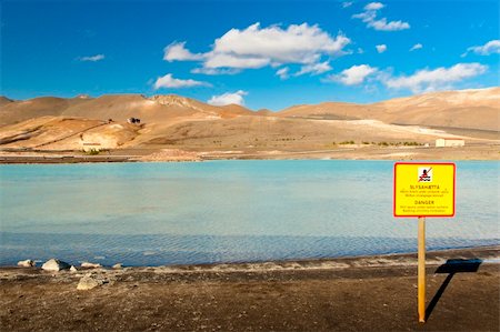 Clean and hot water - Beauty lake, Namafjall, Iceland. Stockbilder - Microstock & Abonnement, Bildnummer: 400-05380796