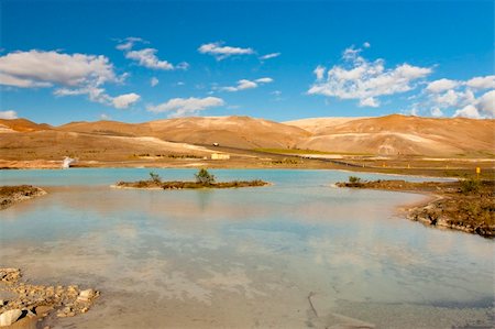 Beauty volcanic lake with clean hot water - Namafjall, Iceland Stockbilder - Microstock & Abonnement, Bildnummer: 400-05380798