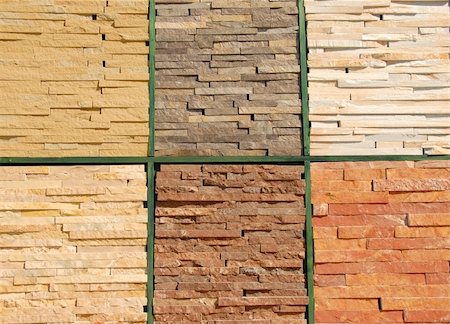 stone construction materials textures for wall and facade design Stock Photo - Budget Royalty-Free & Subscription, Code: 400-05381064