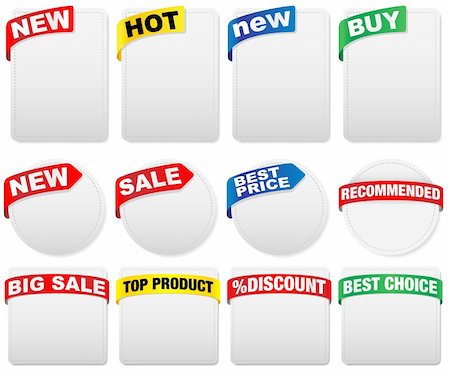 simsearch:400-05719489,k - Set of Labels with Sign in Different Shapes and Colors With Various Signs Stock Photo - Budget Royalty-Free & Subscription, Code: 400-05381819