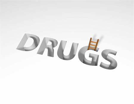 the word drugs and a ladder - 3d illustration Stock Photo - Budget Royalty-Free & Subscription, Code: 400-05382120