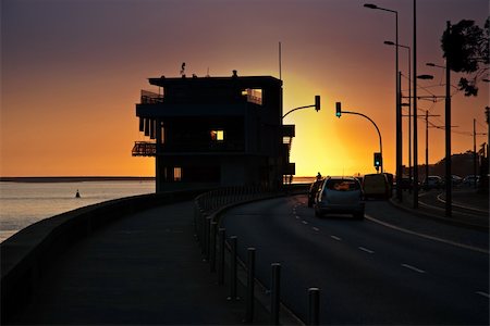 Street view and sunset in a dock near the river. Stock Photo - Budget Royalty-Free & Subscription, Code: 400-05382181