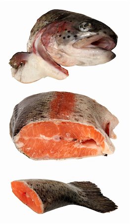 simsearch:400-05909845,k - fish salmon isolated on white background Foto de stock - Super Valor sin royalties y Suscripción, Código: 400-05382230