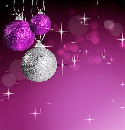 simsearch:400-04347523,k - Colorful pink and silver christmas baubles balls with colorful background Foto de stock - Royalty-Free Super Valor e Assinatura, Número: 400-05382512