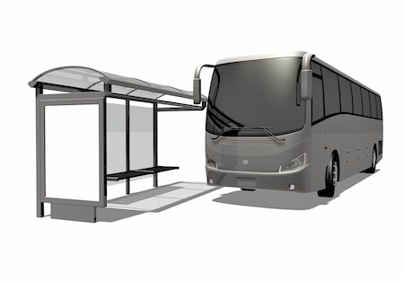 simsearch:400-08153824,k - 3d illustration of Bus stop on the white background Stock Photo - Budget Royalty-Free & Subscription, Code: 400-05382973