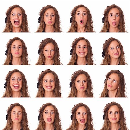 Beautiful Young Woman Collection of Expression Stock Photo - Budget Royalty-Free & Subscription, Code: 400-05383134