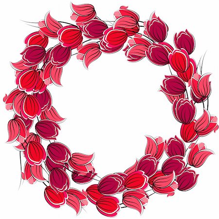 simsearch:400-04298096,k - Floral blank frame with stylized red tulips Foto de stock - Super Valor sin royalties y Suscripción, Código: 400-05383195