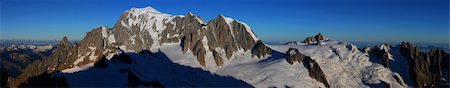 sierra - Highest mountain in Europe, Mt. Blanc panorama Stock Photo - Budget Royalty-Free & Subscription, Code: 400-05383342