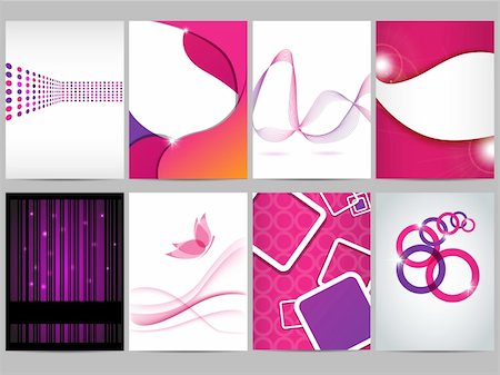 simsearch:400-05383519,k - Vector purple and pink  brochure design set Foto de stock - Super Valor sin royalties y Suscripción, Código: 400-05383519