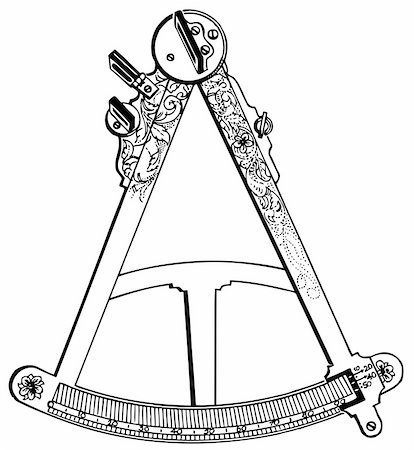 sextant - Octant isolated on white Photographie de stock - Aubaine LD & Abonnement, Code: 400-05383865