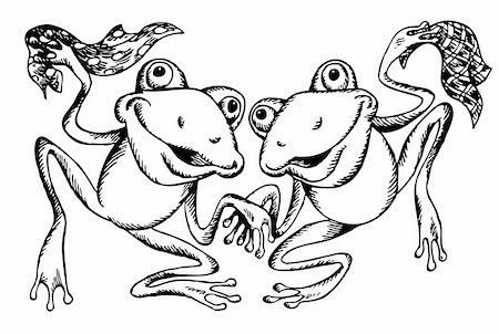frog graphics - Two dancing frogs Foto de stock - Super Valor sin royalties y Suscripción, Código: 400-05383873