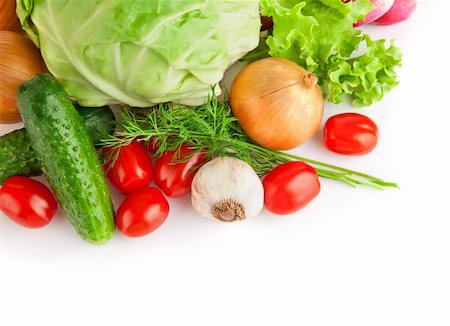 simsearch:400-05939266,k - set fresh vegetables with green leaves isolated on white background Photographie de stock - Aubaine LD & Abonnement, Code: 400-05664305