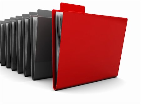 3d illustration of folders row with one selected Stock Photo - Budget Royalty-Free & Subscription, Code: 400-05664452