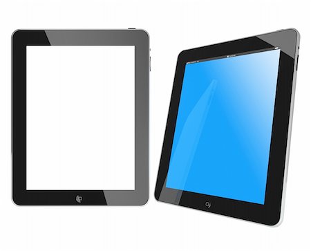 New tablet PC white and blue screen Foto de stock - Super Valor sin royalties y Suscripción, Código: 400-05664476