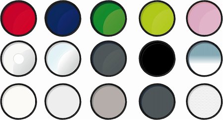 simsearch:400-03990194,k - Set Closeup of various colors of camera filters for a creative photo Fotografie stock - Microstock e Abbonamento, Codice: 400-05664488