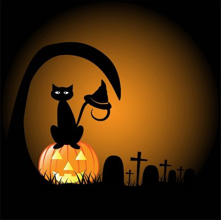 spiral tails of animals - Spooky scary halloween graveyard cemetery Stock Photo - Budget Royalty-Free & Subscription, Code: 400-05664498