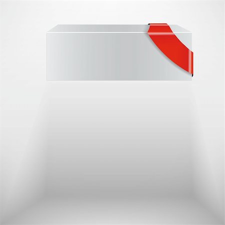 the abstract vector white box with red ribbon eps 10 Stock Photo - Budget Royalty-Free & Subscription, Code: 400-05664967