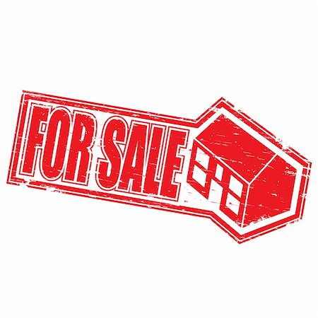 simsearch:400-05293578,k - Rubber stamp illustration showing "FOR SALE" text and house symbol. Also available as a Vector in Adobe illustrator EPS format, compressed in a zip file Foto de stock - Super Valor sin royalties y Suscripción, Código: 400-05665082