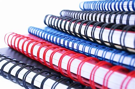 simsearch:400-04073278,k - Copybook stack isolated on white background. Stockbilder - Microstock & Abonnement, Bildnummer: 400-05665206