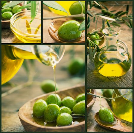 simsearch:400-05666507,k - Freshly harvested olives, olive oil on olive wood Stock Photo - Budget Royalty-Free & Subscription, Code: 400-05666511