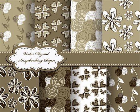 set of flower vector paper for scrapbook Stock Photo - Budget Royalty-Free & Subscription, Code: 400-05668018