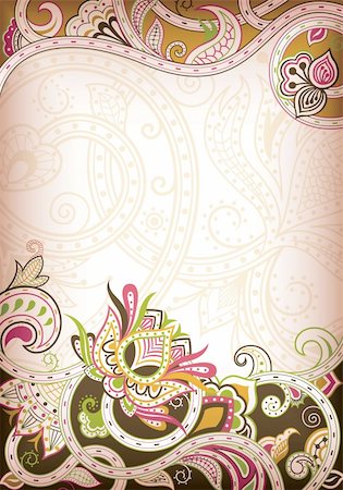 Illustration of abstract floral background. Foto de stock - Super Valor sin royalties y Suscripción, Código: 400-05668854