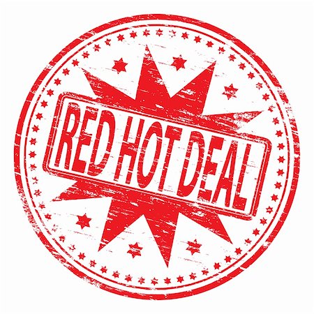 simsearch:400-05387363,k - Rubber stamp illustration showing "RED HOT DEAL" text. Also available as a Vector in Adobe illustrator EPS format, compressed in a zip file Stock Photo - Budget Royalty-Free & Subscription, Code: 400-05668853