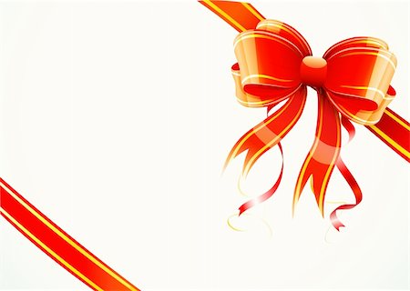 simsearch:400-04272073,k - Vector illustration of shiny red gift bow and ribbon wrapped around a rectangle like a present Foto de stock - Super Valor sin royalties y Suscripción, Código: 400-05668985