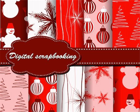 simsearch:400-05669675,k - set of vector Christmas paper for scrapbook Stock Photo - Budget Royalty-Free & Subscription, Code: 400-05669137