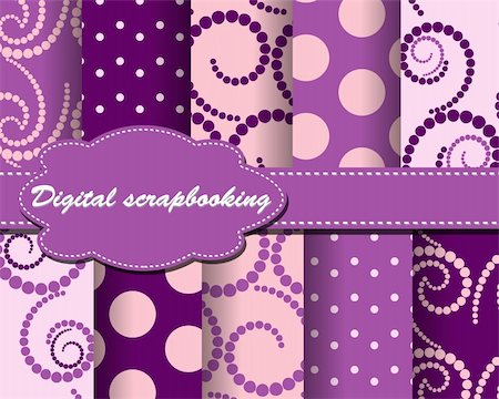 scrapbook for birthday - set of flower vector paper for scrapbook with cake Stock Photo - Budget Royalty-Free & Subscription, Code: 400-05669131