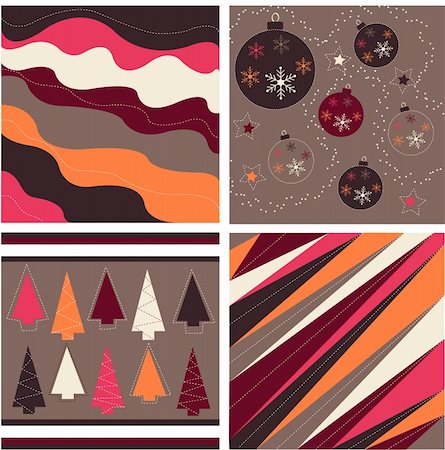 plaid christmas - seamless patterns with fabric texture Foto de stock - Super Valor sin royalties y Suscripción, Código: 400-05669259