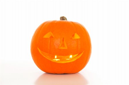 sinister smile - Halloween lantern on a white background Stock Photo - Budget Royalty-Free & Subscription, Code: 400-05669341