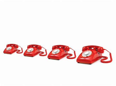 A row of telephones isolated against a white background Stock Photo - Budget Royalty-Free & Subscription, Code: 400-05669439
