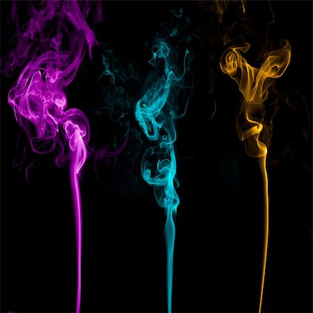 simsearch:400-04715832,k - Three Colorful Smoke on black background. Fotografie stock - Microstock e Abbonamento, Codice: 400-05669531