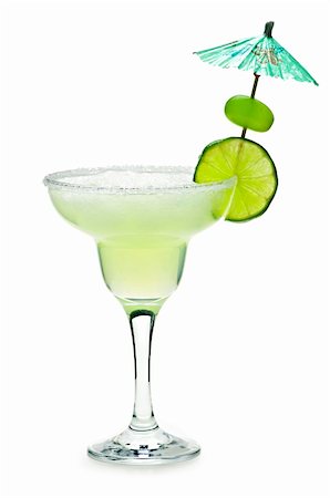 Margarita in glass with lime isolated on white background Stockbilder - Microstock & Abonnement, Bildnummer: 400-05669601