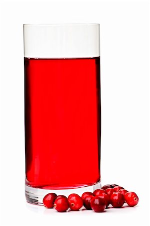 Cranberry juice in clear glass isolated on white background Stock Photo - Budget Royalty-Free & Subscription, Code: 400-05669624