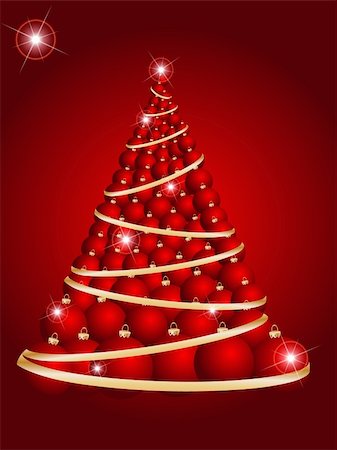 post modern background - Christmas tree ball on decorative abstraction background Stock Photo - Budget Royalty-Free & Subscription, Code: 400-05669677