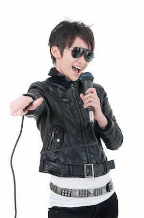 simsearch:400-04622088,k - asian rock star with isolated white backgrond Stock Photo - Budget Royalty-Free & Subscription, Code: 400-05662870