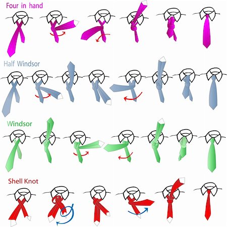 Vector tie and knot instructions Foto de stock - Super Valor sin royalties y Suscripción, Código: 400-05663053