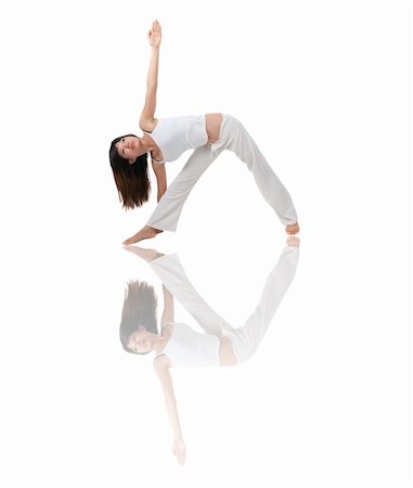 simsearch:400-05706252,k - asian girl in yoga with isolated white background Foto de stock - Super Valor sin royalties y Suscripción, Código: 400-05663157