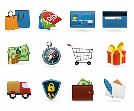 Set of highly detailed vector colorful icons. Stock Photo - Budget Royalty-Free & Subscription, Code: 400-05663442