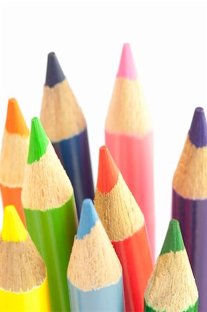 Color pencils over white background Stock Photo - Budget Royalty-Free & Subscription, Code: 400-05663475