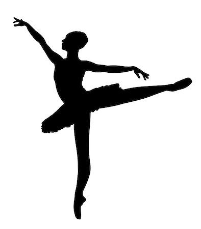 Silhouette of a ballet dancer Stock Photo - Budget Royalty-Free & Subscription, Code: 400-05663605