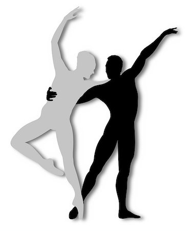 Illustration of a male and female dancing isolated on a white background Stock Photo - Budget Royalty-Free & Subscription, Code: 400-05663606