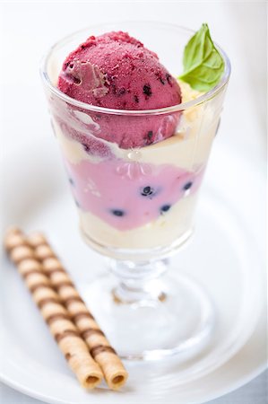 raspberry sorbet - blueberry sorbet and raspberry ice cream in a glass Stock Photo - Budget Royalty-Free & Subscription, Code: 400-05663667