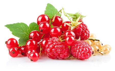 simsearch:400-05664164,k - set fresh berries with green leaf isolated on white background Stock Photo - Budget Royalty-Free & Subscription, Code: 400-05663798