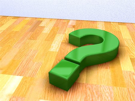 simsearch:400-05906315,k - 3d image of green question mark on a wood floor Stock Photo - Budget Royalty-Free & Subscription, Code: 400-05663898