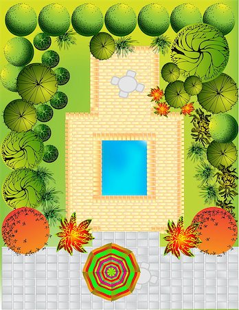 Plan of garden Stock Photo - Budget Royalty-Free & Subscription, Code: 400-05663943